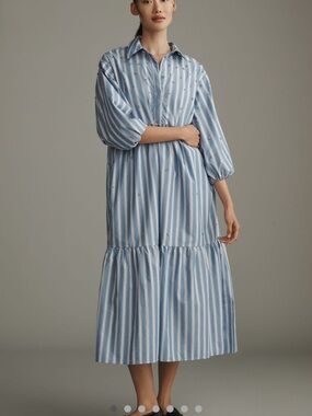 Bettina Embellished Tiered Shirt Dress by Maeve